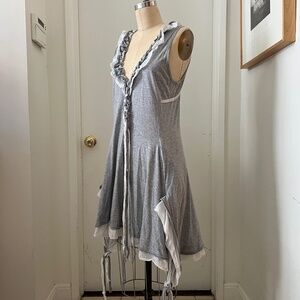 Claire Campbell Grey Couture Jersey Lace Detail Dress